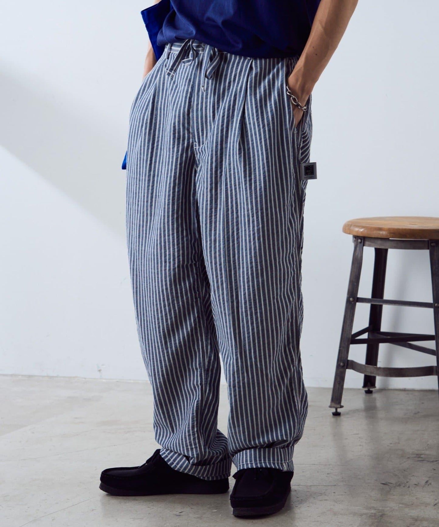 【PATTIPATTI】褶皺寬鬆工裝褲