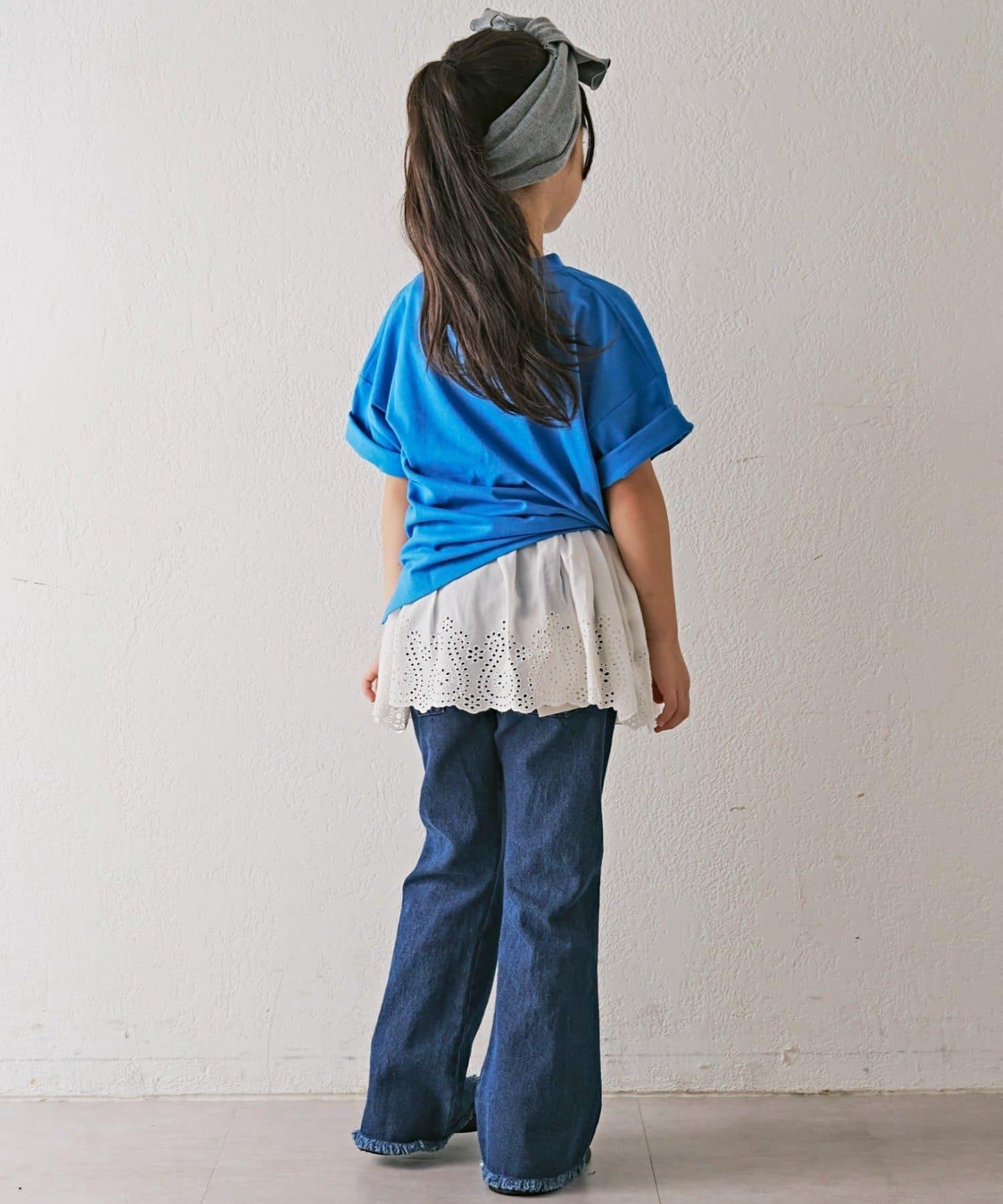 【KIDS】鉚釘喇叭牛仔褲