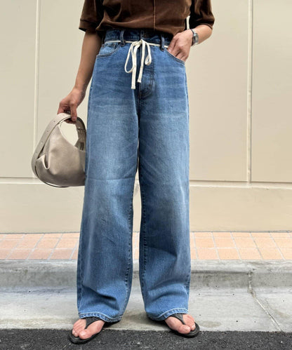 【HENRY】復古牛仔/附腰帶寬鬆牛仔褲