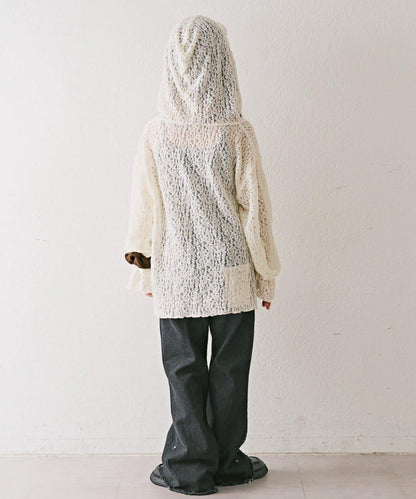 【KIDS】彈力蕾絲連帽衫