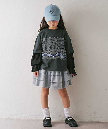 【KIDS】彈力蕾絲連帽衫