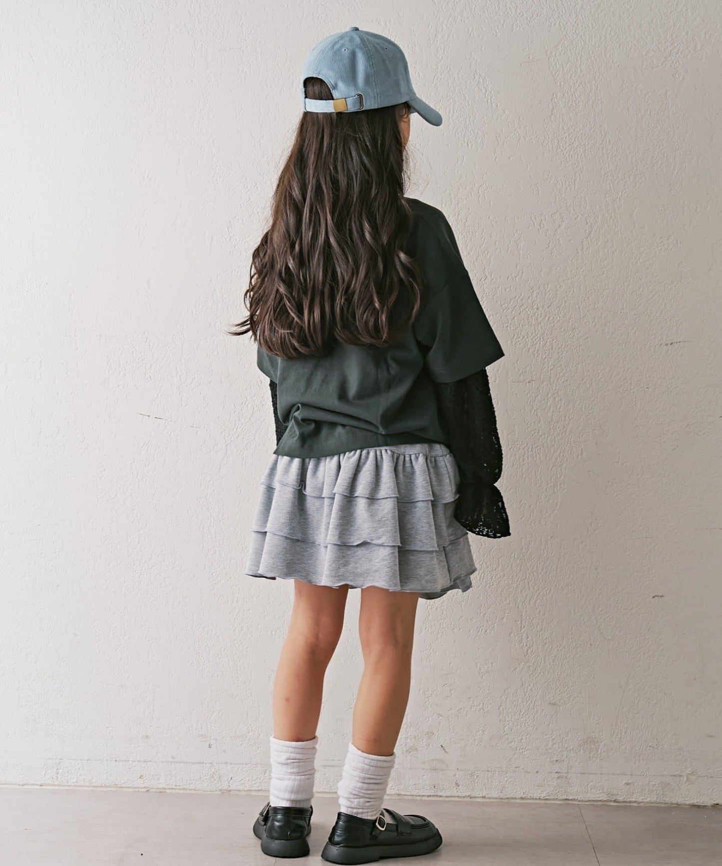 【KIDS】彈力蕾絲連帽衫