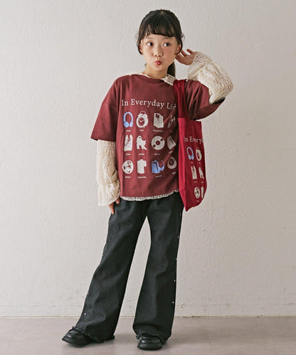 【KIDS】鉚釘喇叭牛仔褲