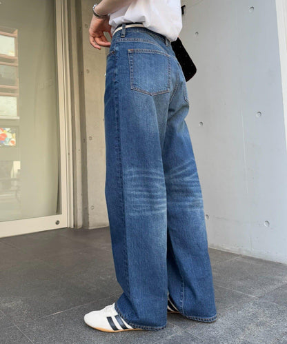 【HENRY】復古牛仔/附腰帶寬鬆牛仔褲