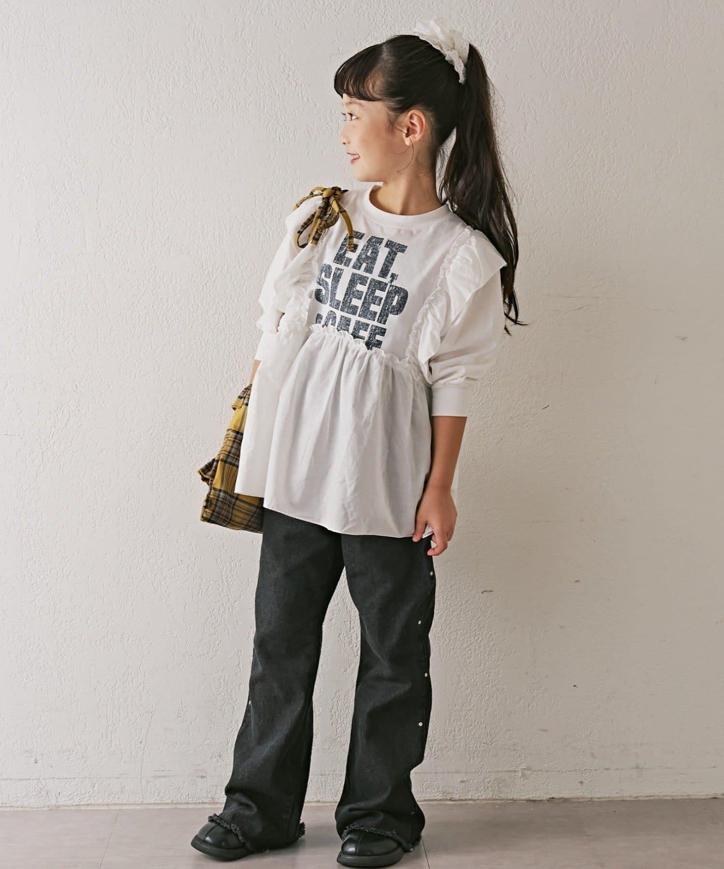 【KIDS】鉚釘喇叭牛仔褲