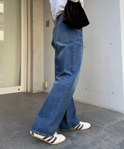 【HENRY】復古牛仔/附腰帶寬鬆牛仔褲