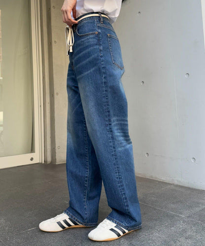 【HENRY】復古牛仔/附腰帶寬鬆牛仔褲