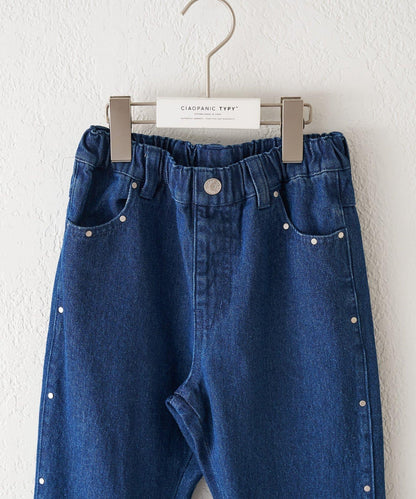 【KIDS】鉚釘喇叭牛仔褲