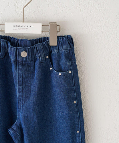 【KIDS】鉚釘喇叭牛仔褲