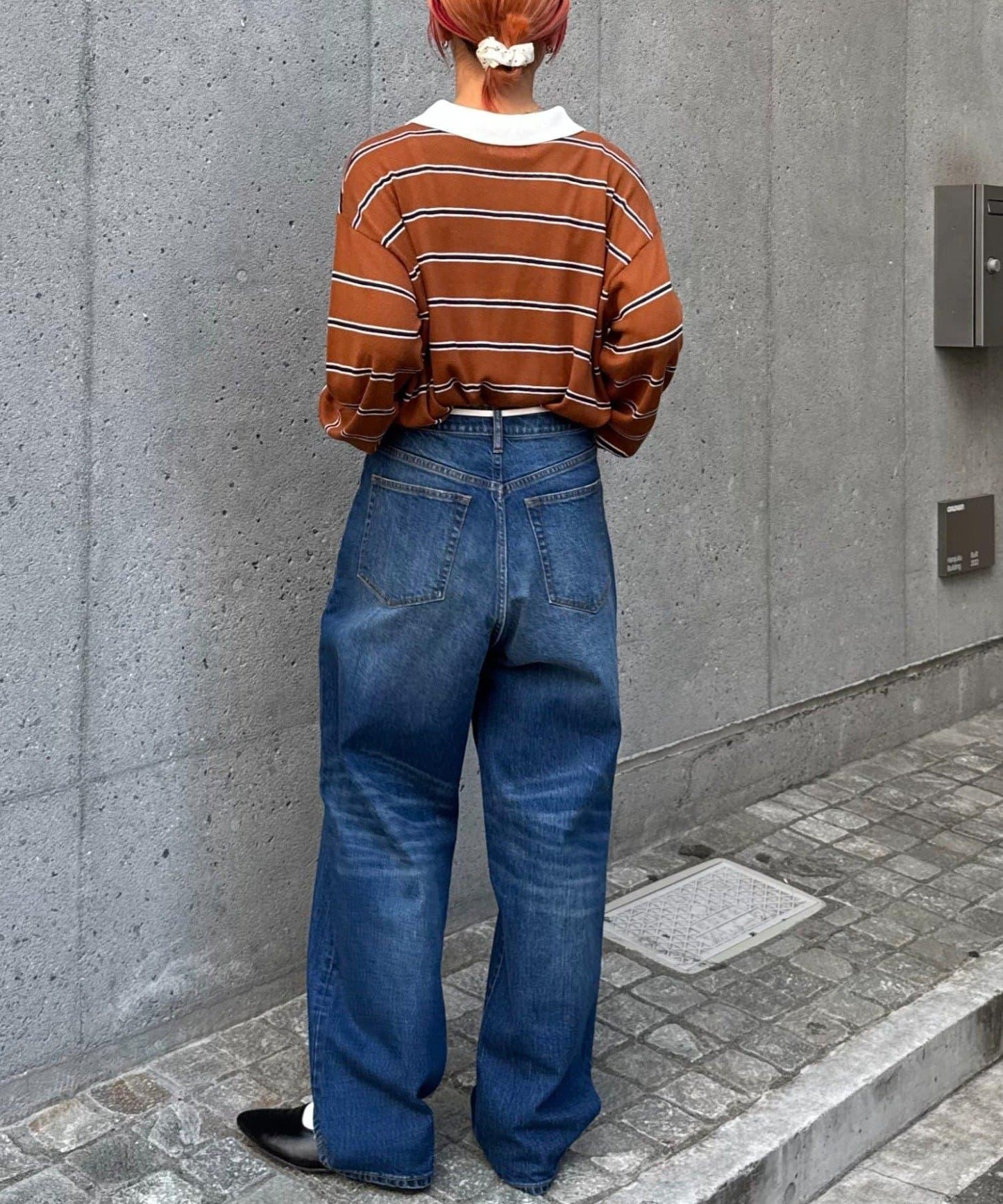 【HENRY】復古牛仔/附腰帶寬鬆牛仔褲