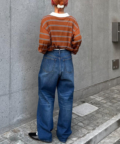 【HENRY】復古牛仔/附腰帶寬鬆牛仔褲