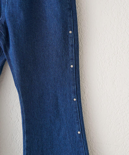 【KIDS】鉚釘喇叭牛仔褲