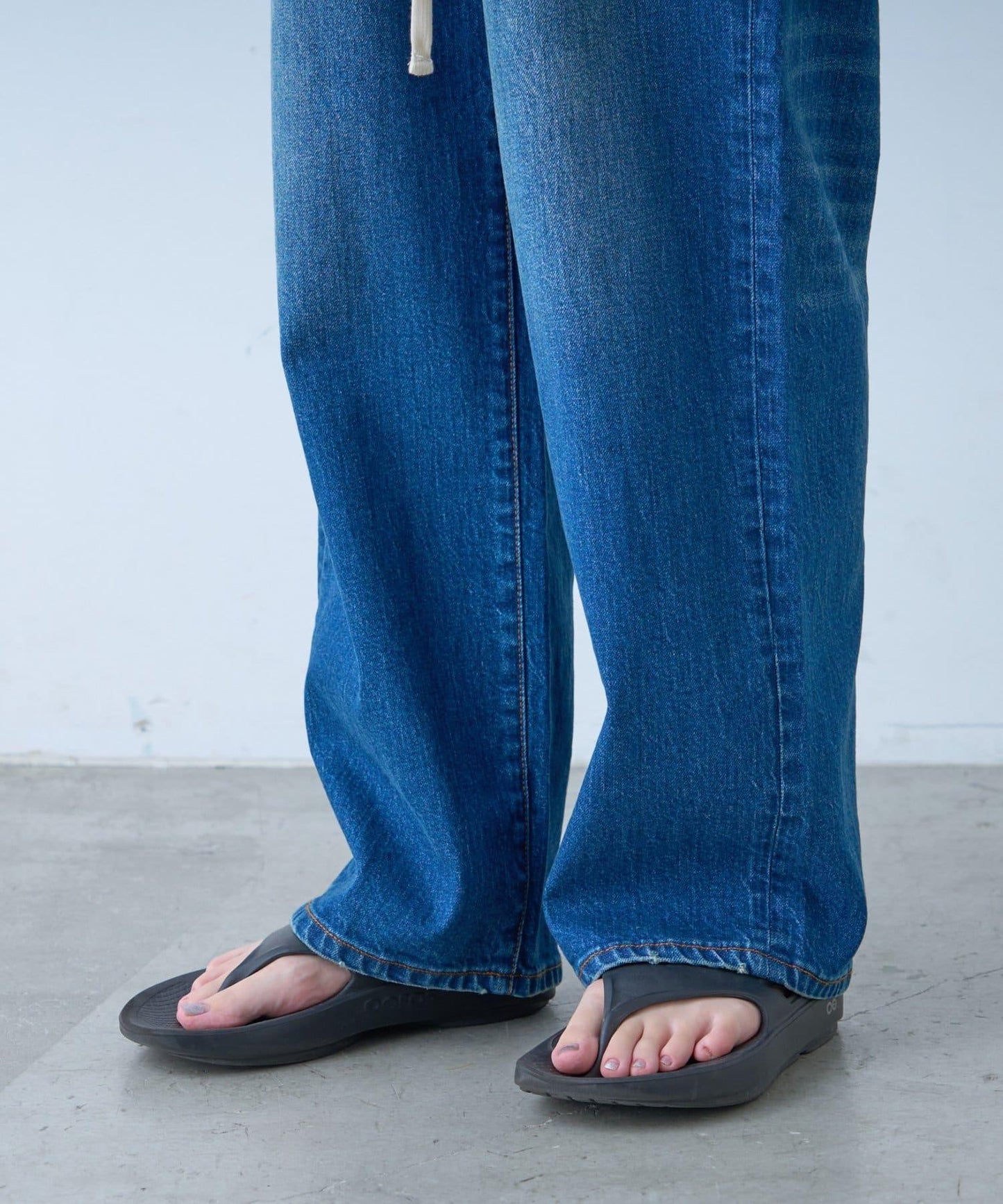 【HENRY】復古牛仔/附腰帶寬鬆牛仔褲