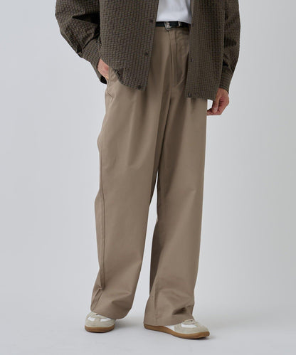 【AW】斜紋布雙褶西褲