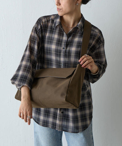 【AW】麂皮翻蓋單肩包