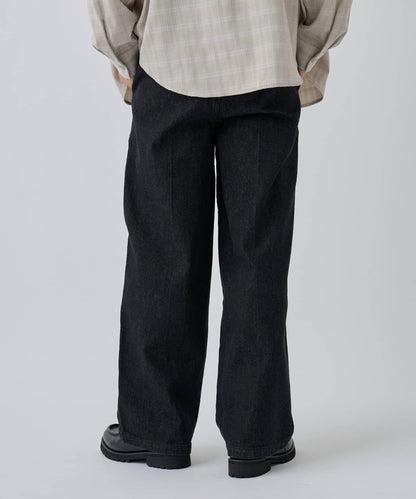 【AW/可成套搭配】雙褶直筒牛仔休閒褲