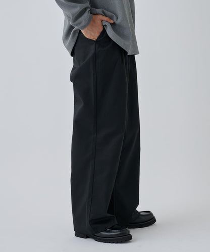 【AW】斜紋布雙褶西褲