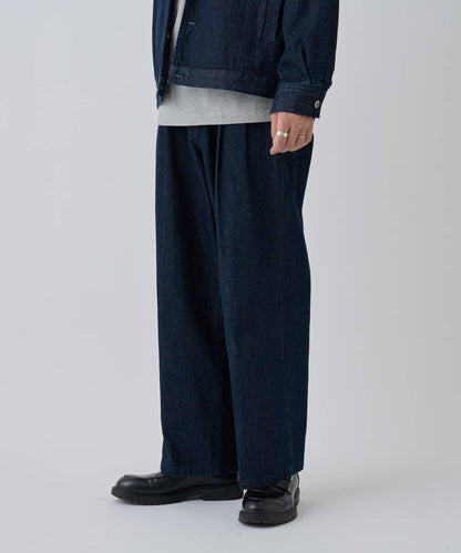 【AW/可成套搭配】雙褶直筒牛仔休閒褲