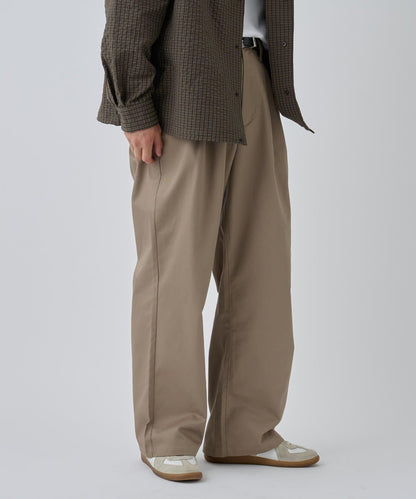 【AW】斜紋布雙褶西褲