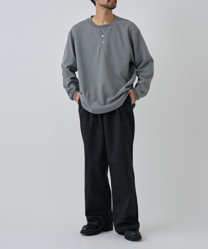 【AW】斜紋布雙褶西褲