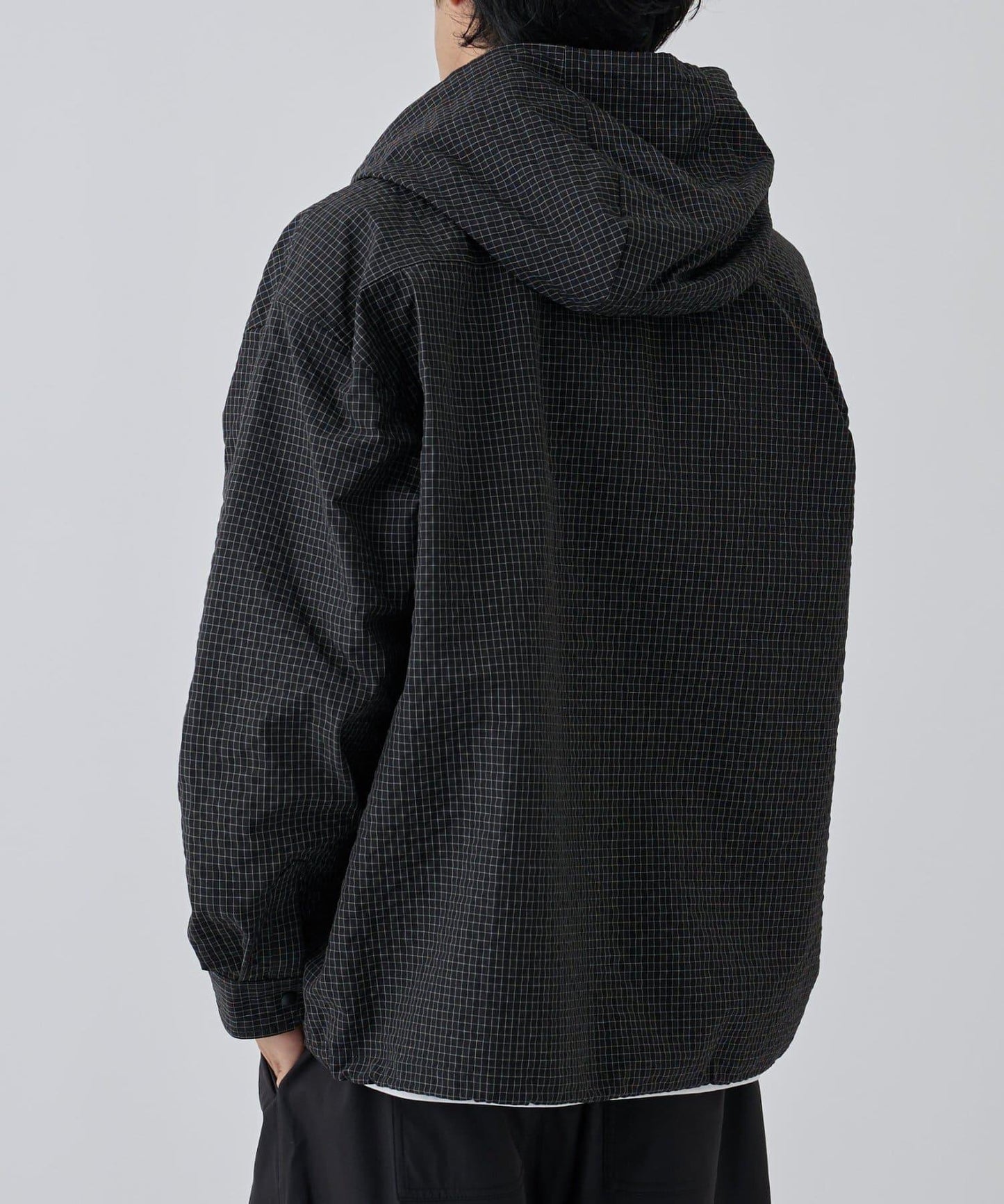 【AW】抽繩連帽格子襯衫