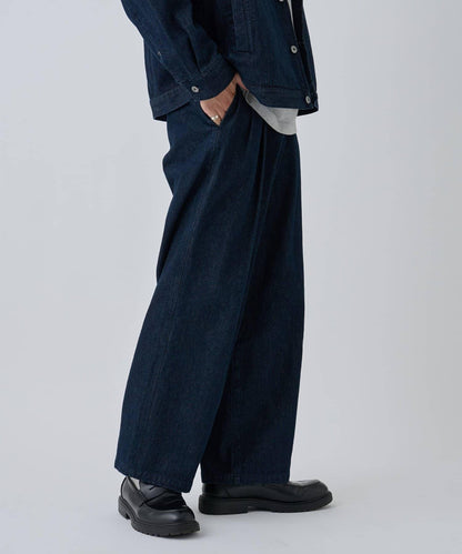 【AW/可成套搭配】雙褶直筒牛仔休閒褲