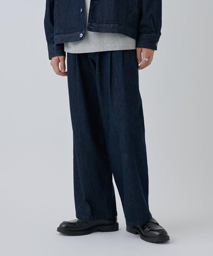 【AW/可成套搭配】雙褶直筒牛仔休閒褲