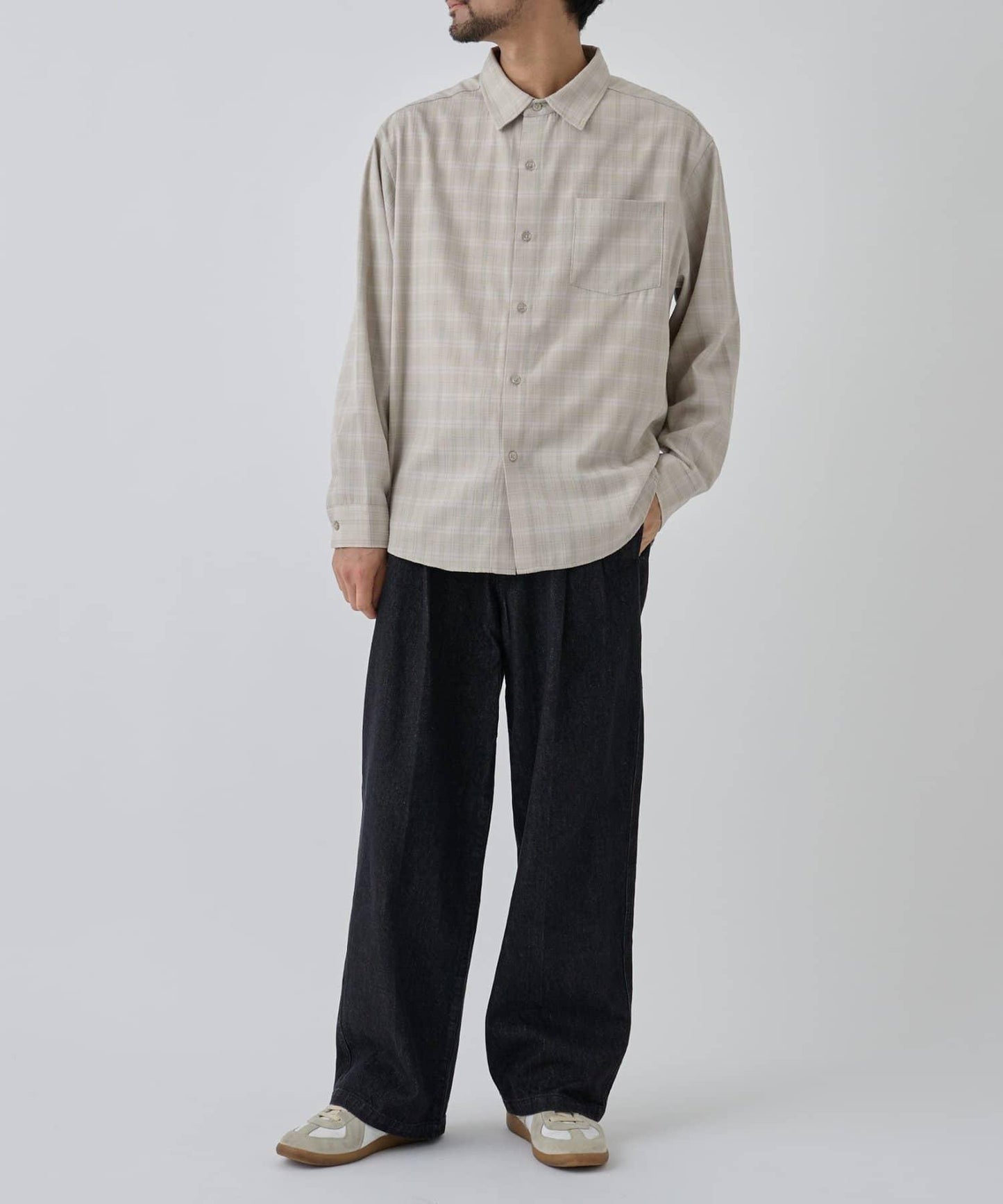 【AW】格紋提花長袖襯衫