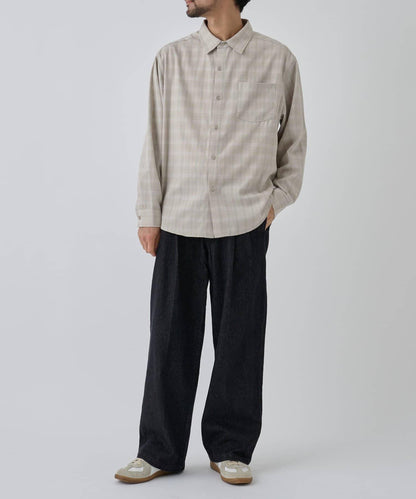 【AW】格紋提花長袖襯衫