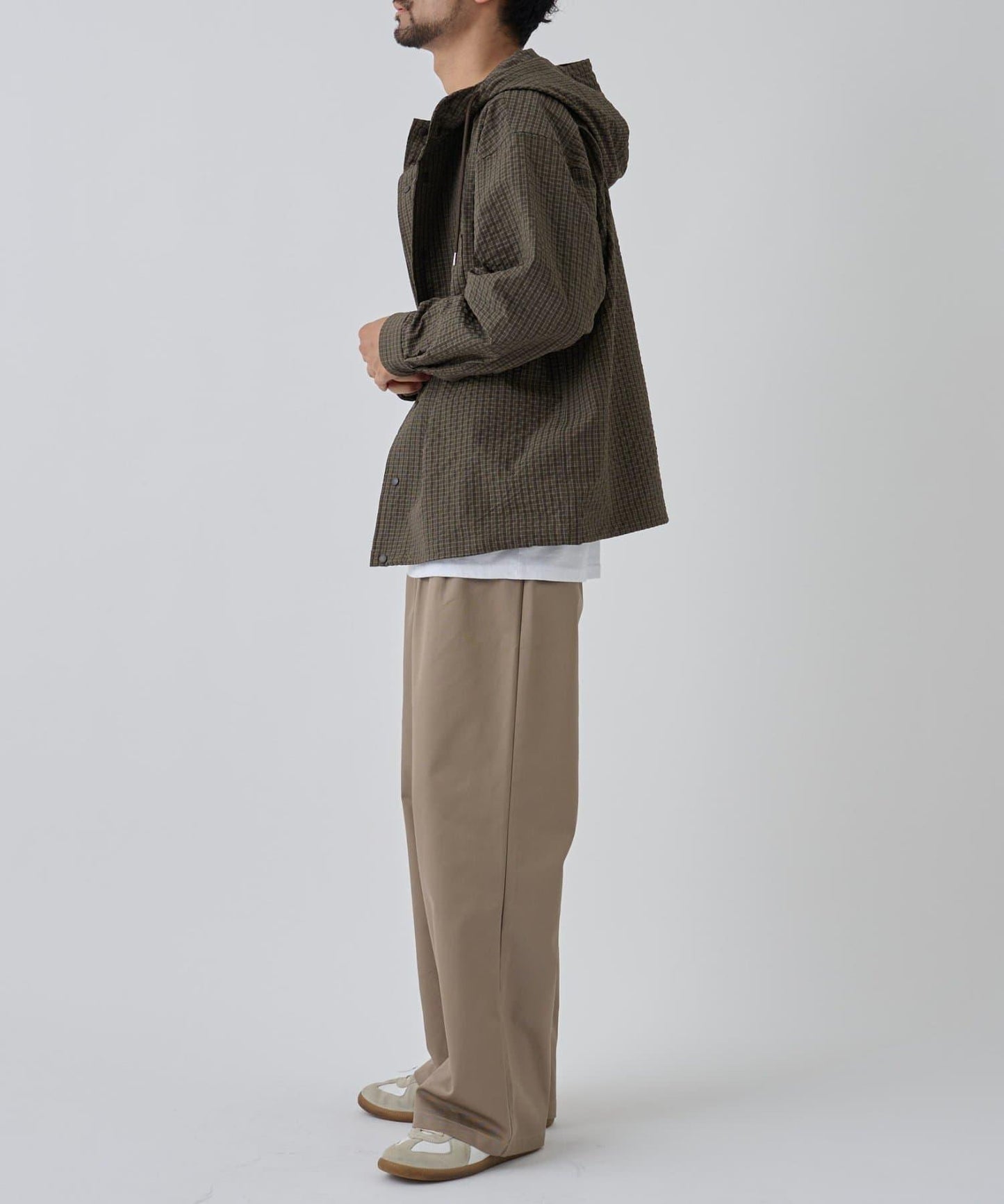 【AW】抽繩連帽格子襯衫