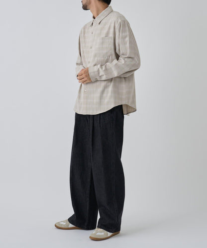 【AW/可成套搭配】雙褶直筒牛仔休閒褲