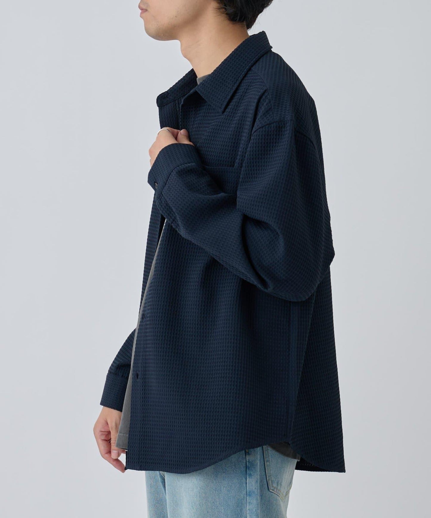 【AW】大圖案壓花長袖襯衫