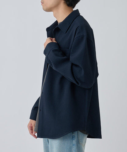 【AW】大圖案壓花長袖襯衫