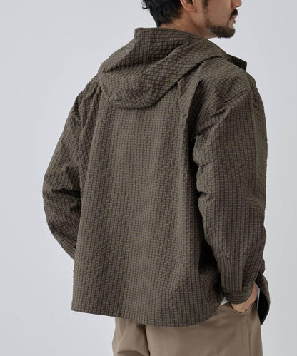 【AW】抽繩連帽格子襯衫