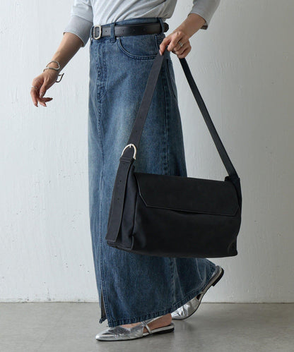 【AW】麂皮翻蓋單肩包