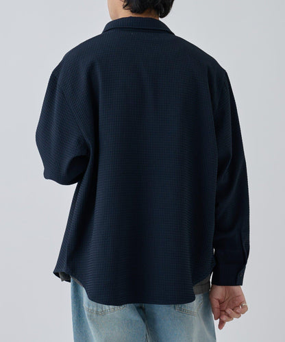 【AW】大圖案壓花長袖襯衫