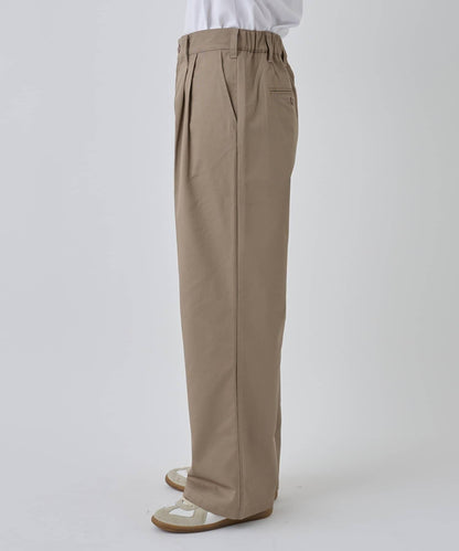 【AW】斜紋布雙褶西褲