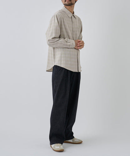 【AW/可成套搭配】雙褶直筒牛仔休閒褲