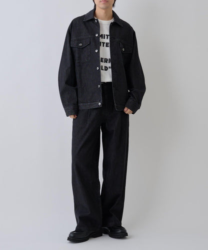 【AW/可成套搭配】雙褶直筒牛仔休閒褲