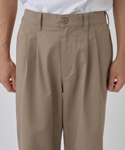 【AW】斜紋布雙褶西褲