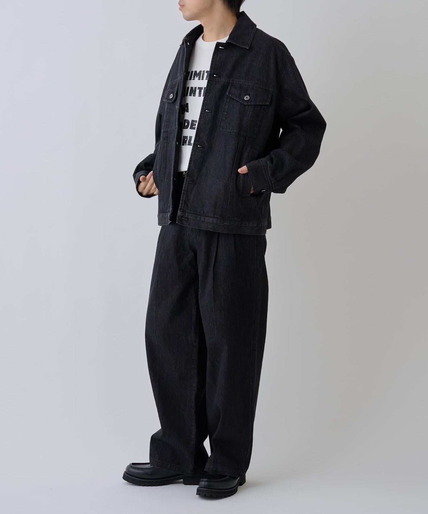 【AW/可成套搭配】雙褶直筒牛仔休閒褲