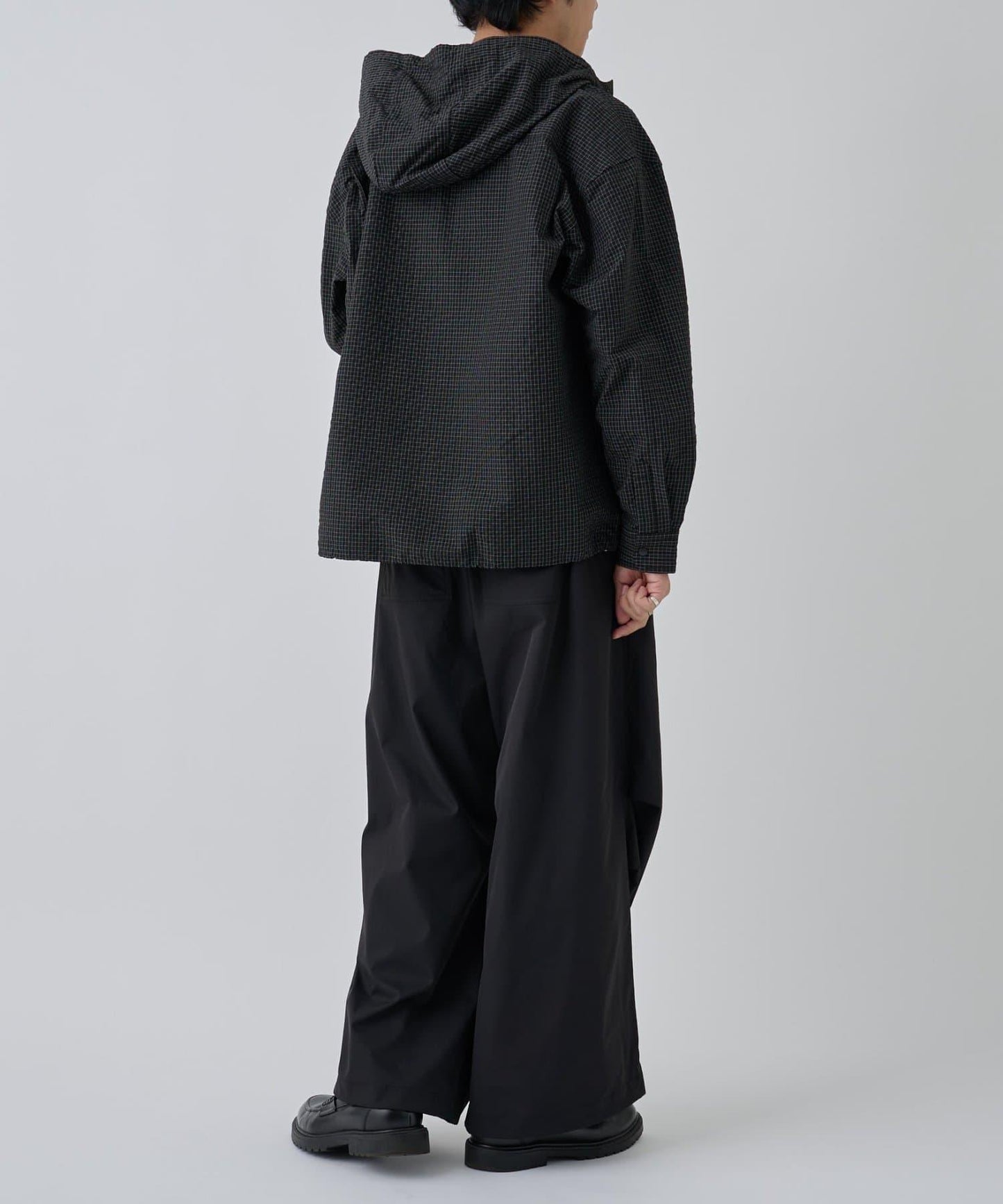 【AW】抽繩連帽格子襯衫