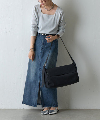 【AW】麂皮翻蓋單肩包