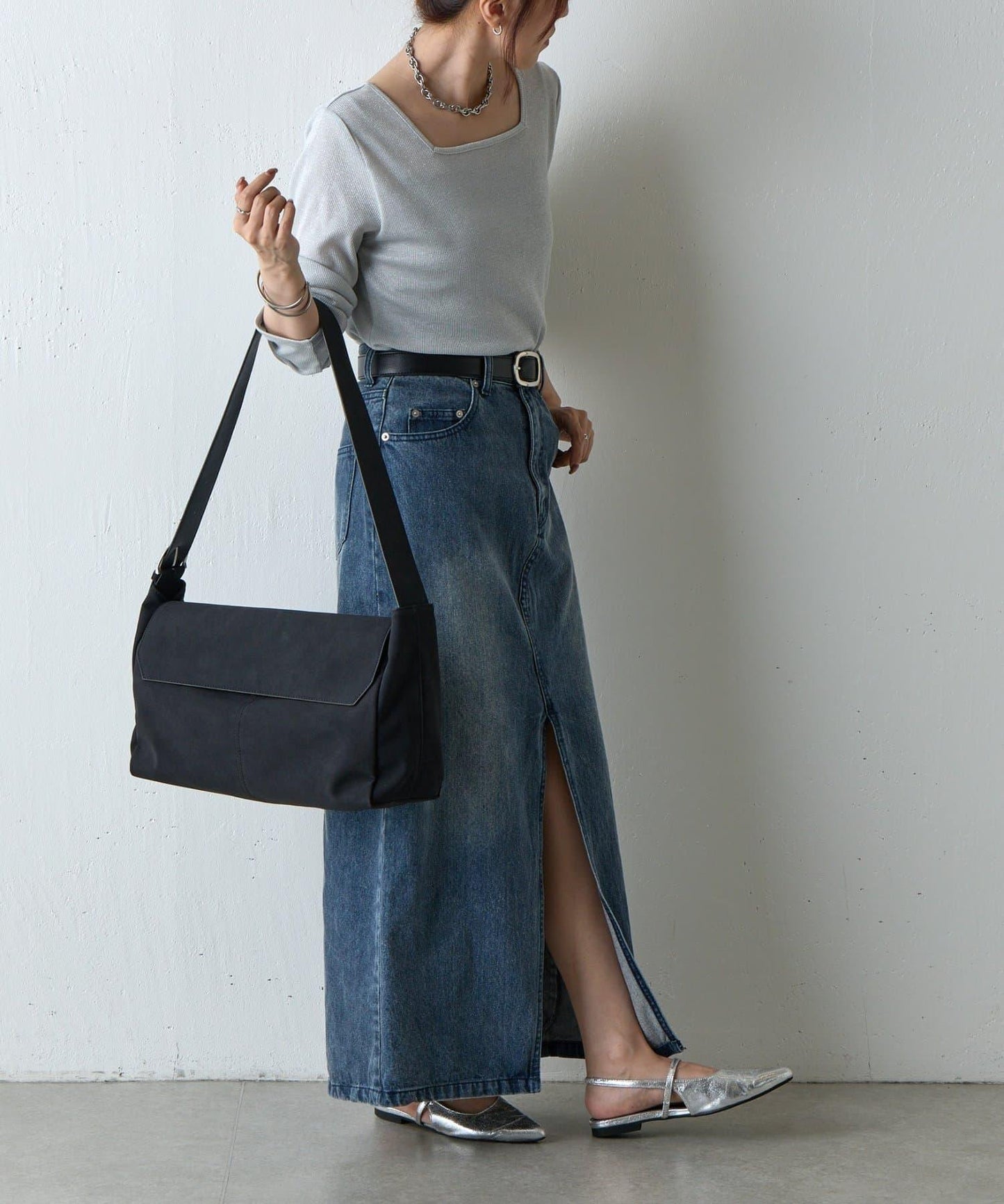 【AW】麂皮翻蓋單肩包