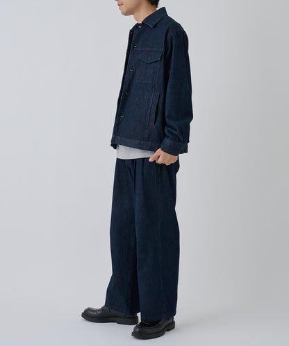 【AW/可成套搭配】雙褶直筒牛仔休閒褲