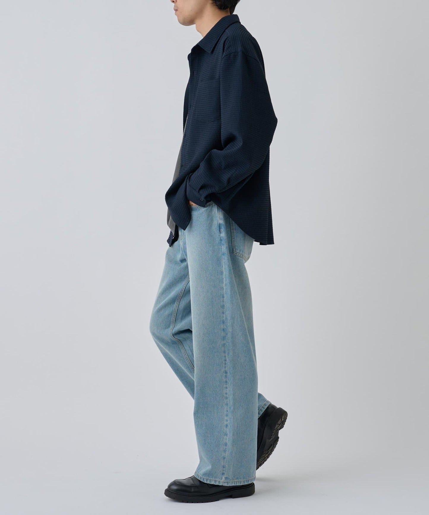 【AW】大圖案壓花長袖襯衫