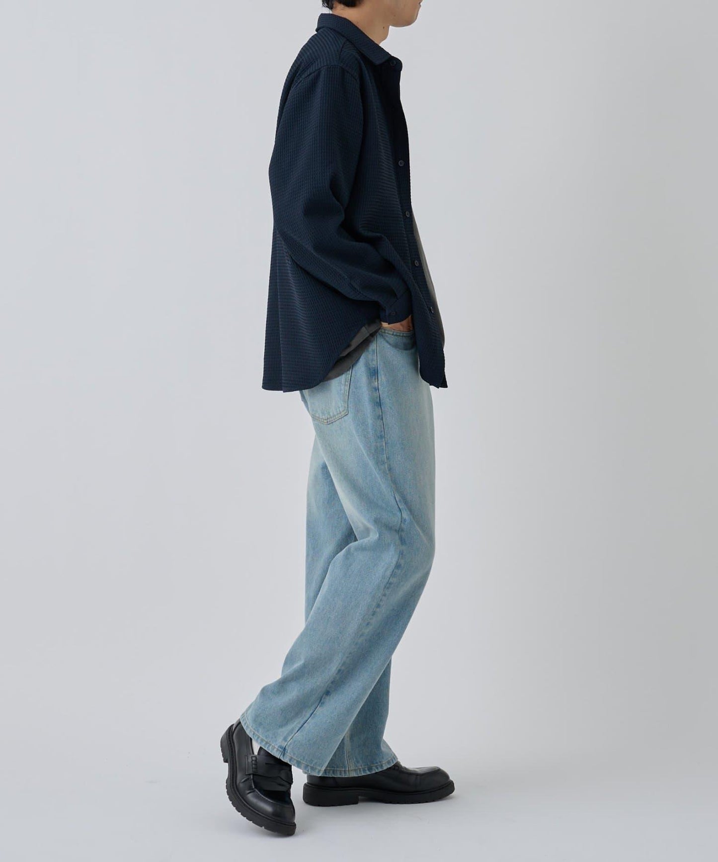 【AW】大圖案壓花長袖襯衫