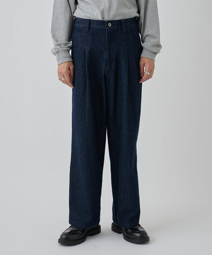 【AW/可成套搭配】雙褶直筒牛仔休閒褲