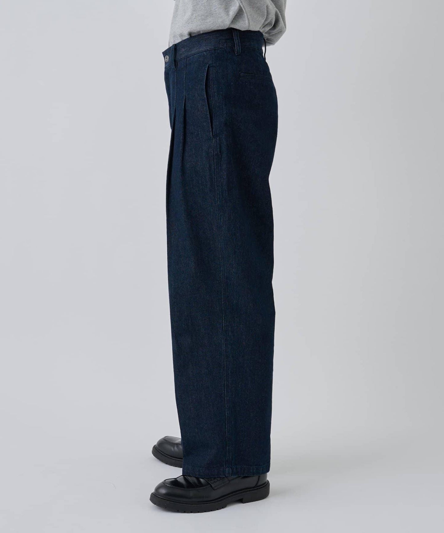 【AW/可成套搭配】雙褶直筒牛仔休閒褲