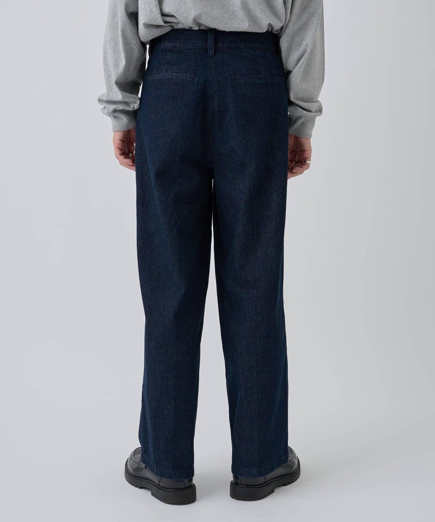 【AW/可成套搭配】雙褶直筒牛仔休閒褲